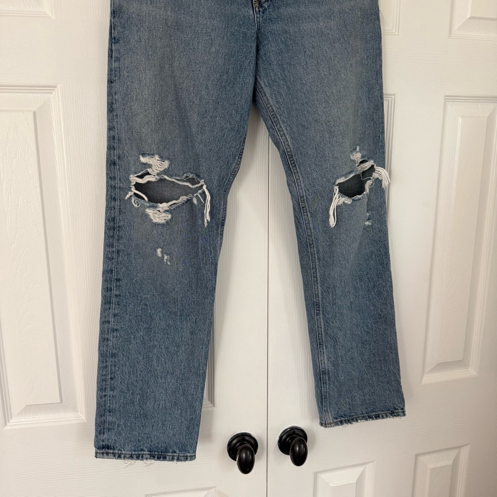 AGOLDE Pinch Waist 90s High Rise Straight Jean in Rule, Size 27 - Picture 6 of 10